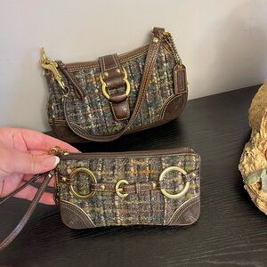 Coach handbag and matching clutch